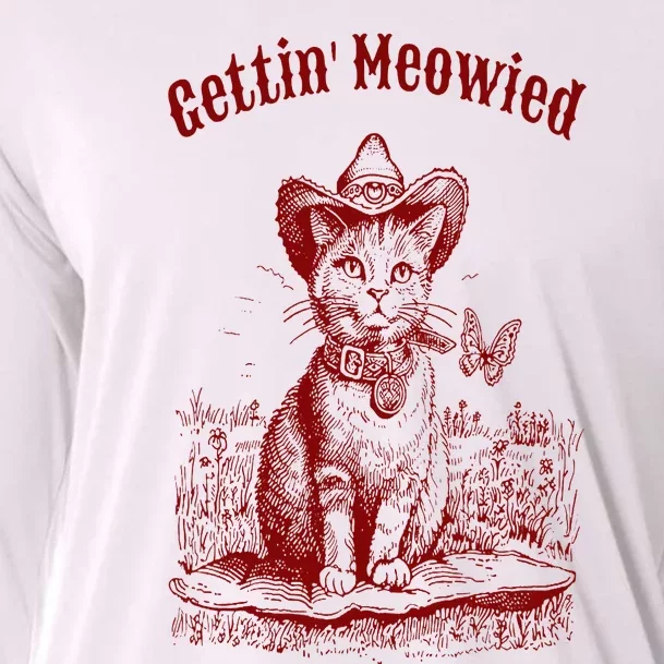 Meowdy Bachelorette Party Cowgirl Cowboy Cat Bridal Squad Cooling Performance Long Sleeve Crew