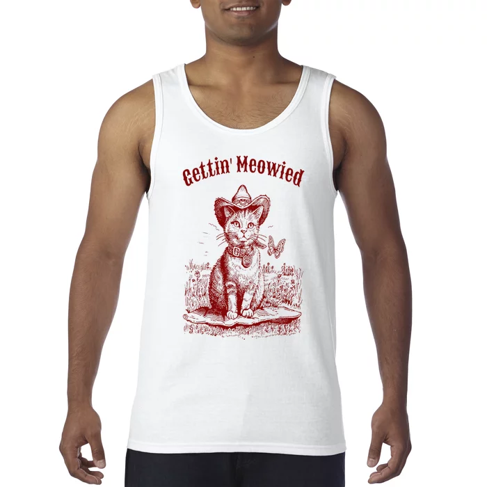 Meowdy Bachelorette Party Cowgirl Cowboy Cat Bridal Squad Tank Top