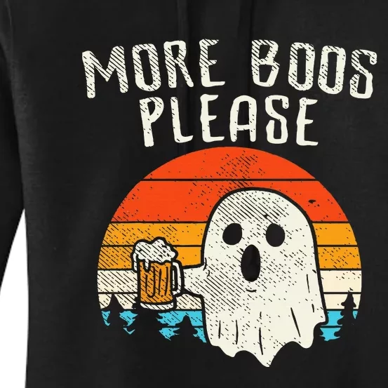 More Boos Please Ghost Beer Retro Halloween Drinking Women's Pullover Hoodie