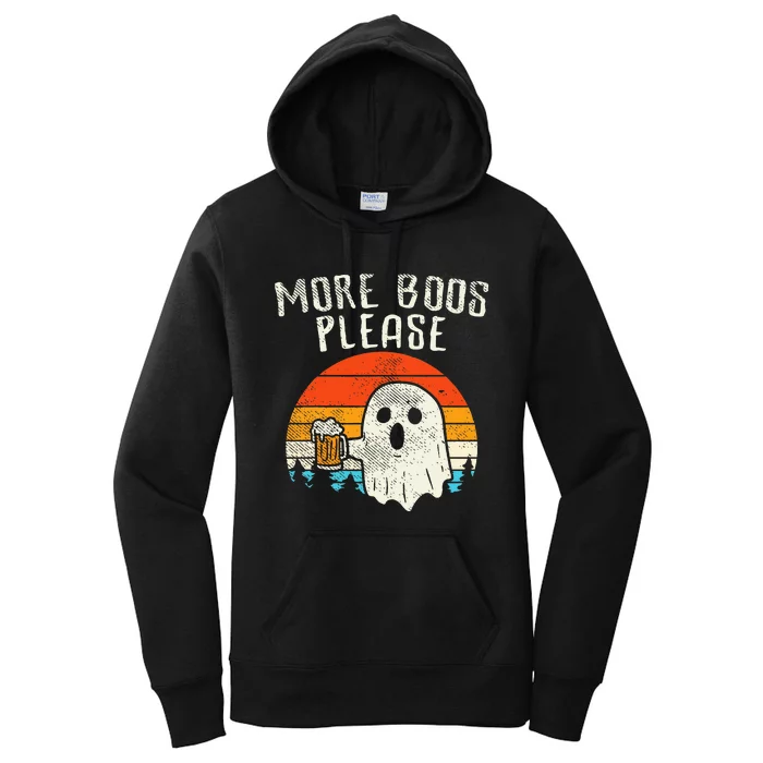 More Boos Please Ghost Beer Retro Halloween Drinking Women's Pullover Hoodie