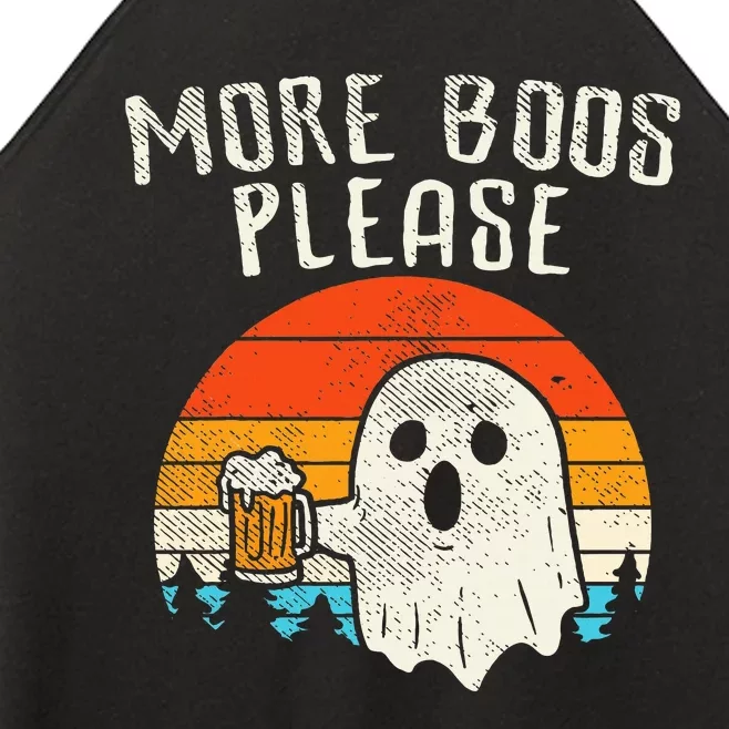 More Boos Please Ghost Beer Retro Halloween Drinking Women’s Perfect Tri Rocker Tank