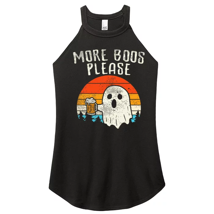 More Boos Please Ghost Beer Retro Halloween Drinking Women’s Perfect Tri Rocker Tank