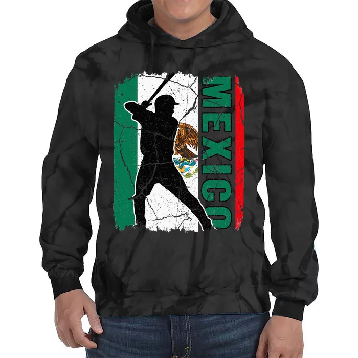 Mexican Baseball Player Mexico Flag Baseball Fans Tie Dye Hoodie