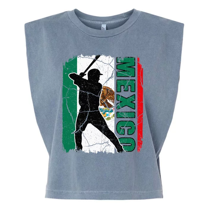 Mexican Baseball Player Mexico Flag Baseball Fans Garment-Dyed Women's Muscle Tee