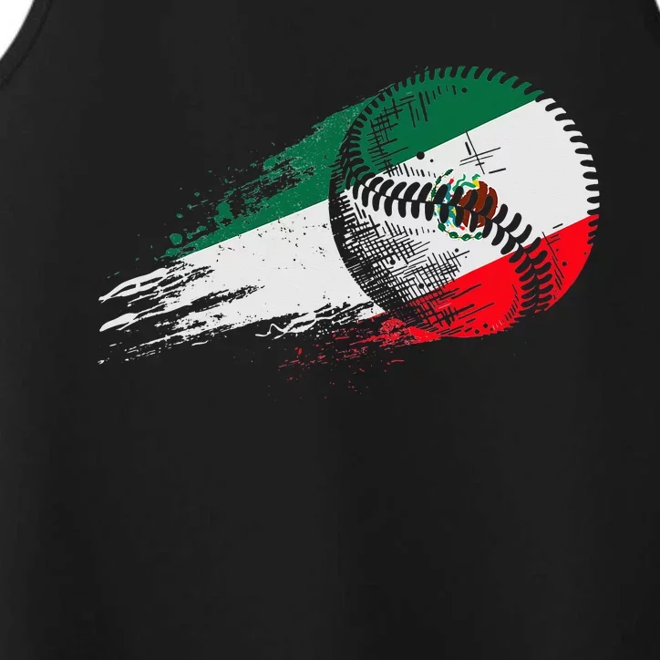 Mexican Baseball Player Mexico Flag Baseball Lover Performance Tank