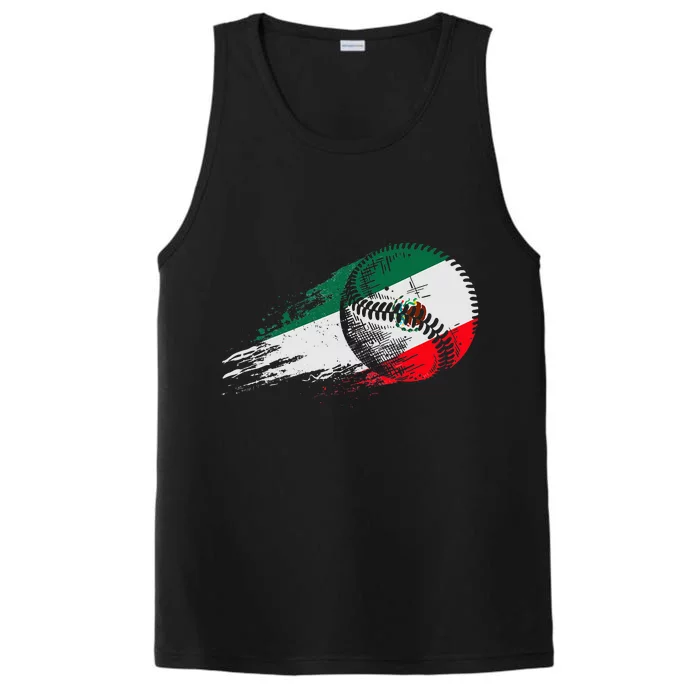 Mexican Baseball Player Mexico Flag Baseball Lover Performance Tank