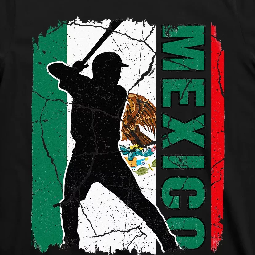 Mexican Baseball Player Mexico Flag Baseball Fans T-Shirt