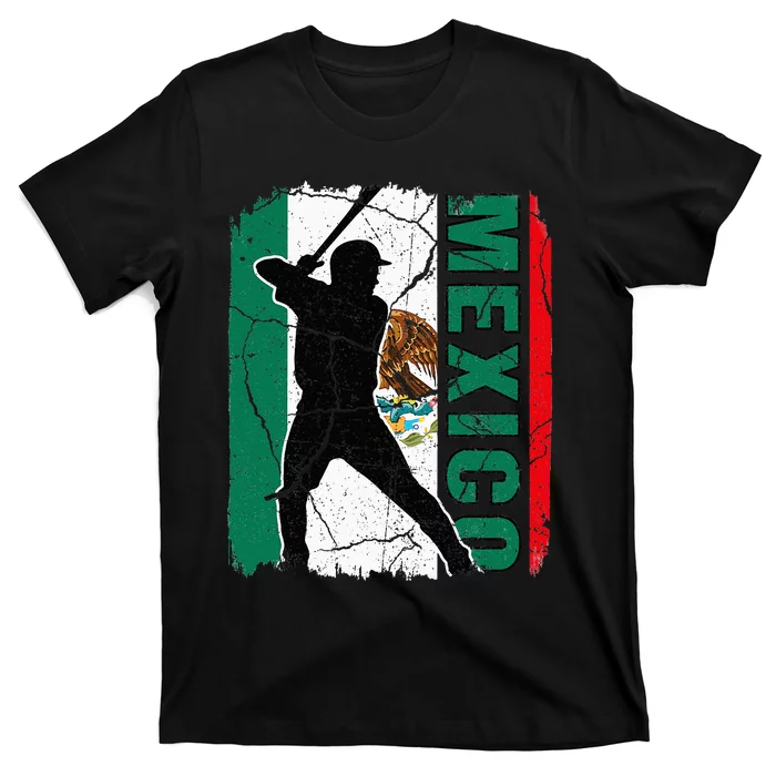 Mexican Baseball Player Mexico Flag Baseball Fans T-Shirt