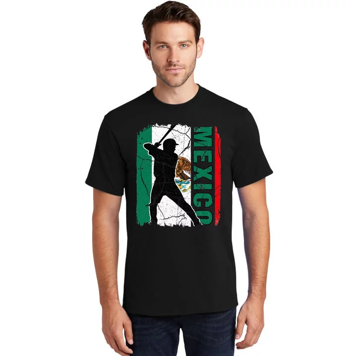 Mexican Baseball Player Mexico Flag Baseball Fans Tall T-Shirt