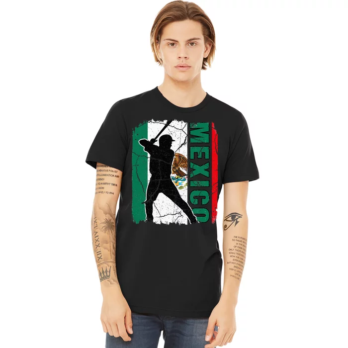 Mexican Baseball Player Mexico Flag Baseball Fans Premium T-Shirt