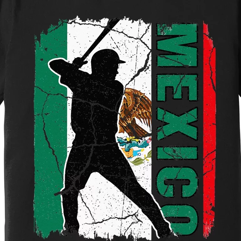 Mexican Baseball Player Mexico Flag Baseball Fans Premium T-Shirt