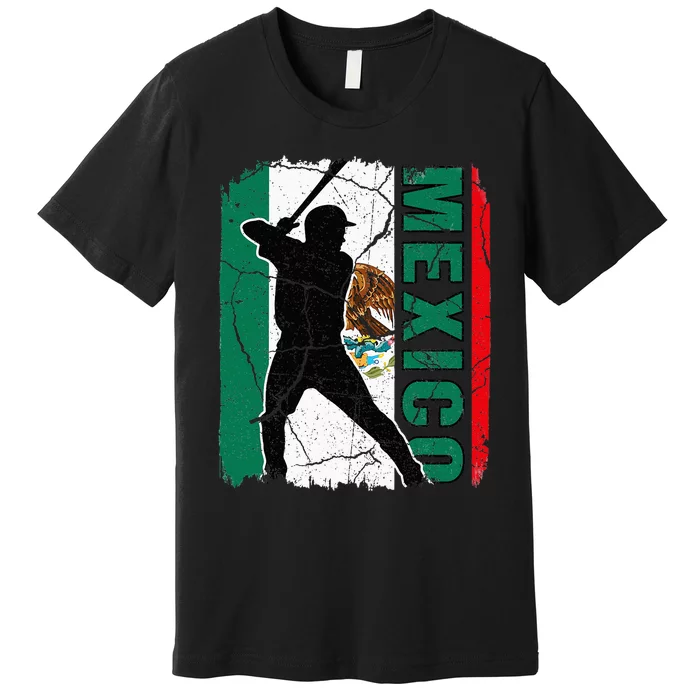 Mexican Baseball Player Mexico Flag Baseball Fans Premium T-Shirt