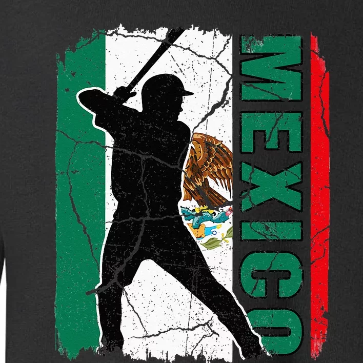 Mexican Baseball Player Mexico Flag Baseball Fans Toddler Sweatshirt