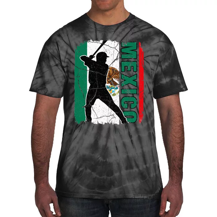 Mexican Baseball Player Mexico Flag Baseball Fans Tie-Dye T-Shirt