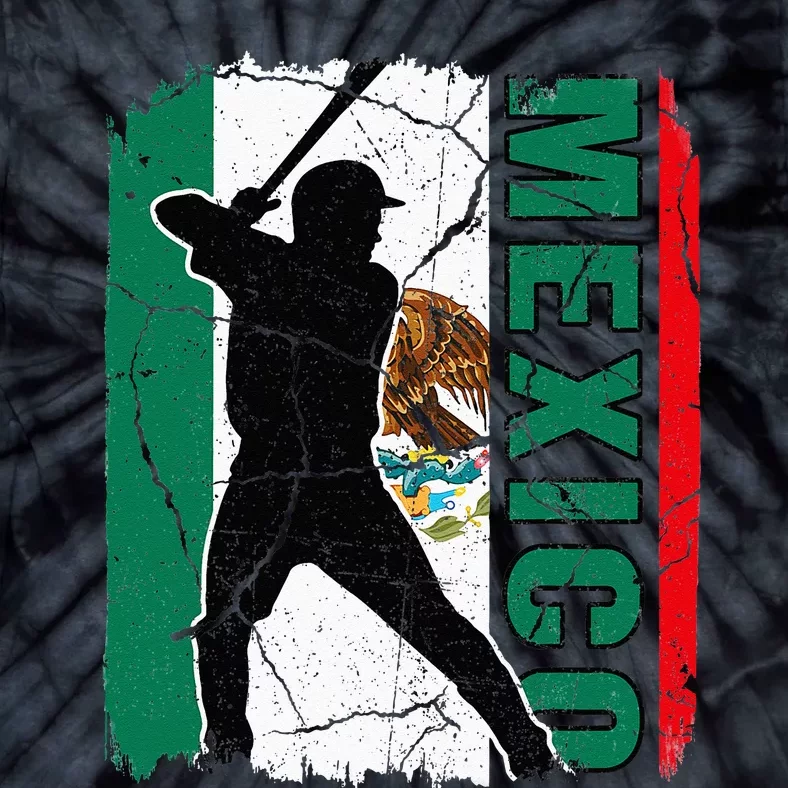 Mexican Baseball Player Mexico Flag Baseball Fans Tie-Dye T-Shirt