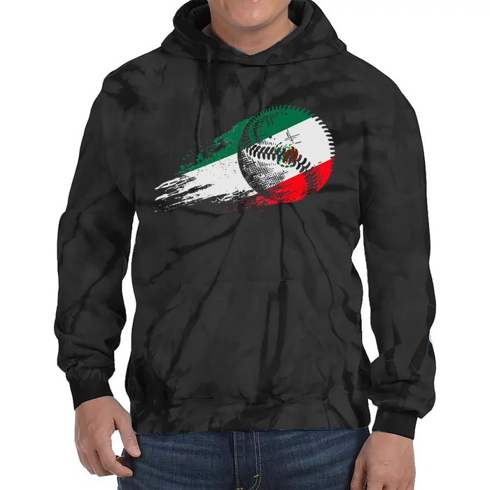 Mexican Baseball Player Mexico Flag Baseball Lover Tie Dye Hoodie