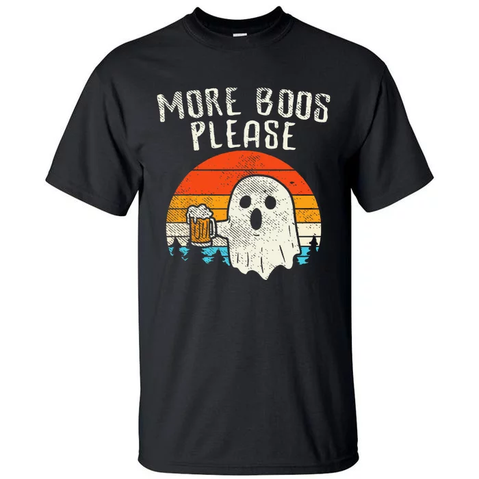 More Boos Please Ghost Beer Retro Halloween Drinking Men Tall T-Shirt