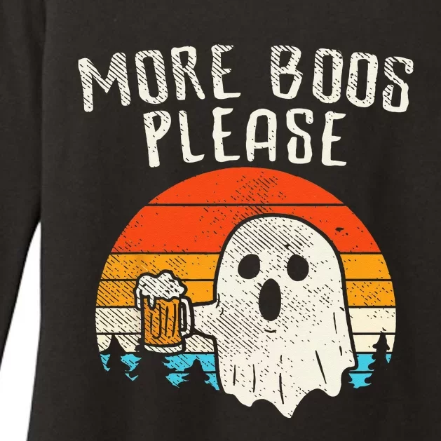 More Boos Please Ghost Beer Retro Halloween Drinking Men Womens CVC Long Sleeve Shirt