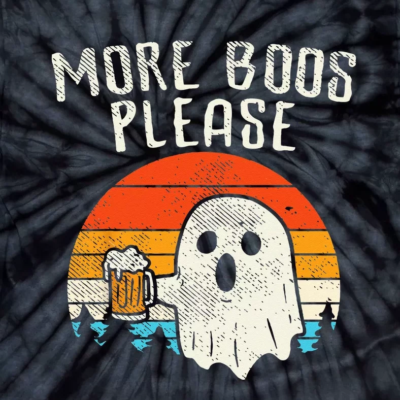 More Boos Please Ghost Beer Retro Halloween Drinking Men Tie-Dye T-Shirt