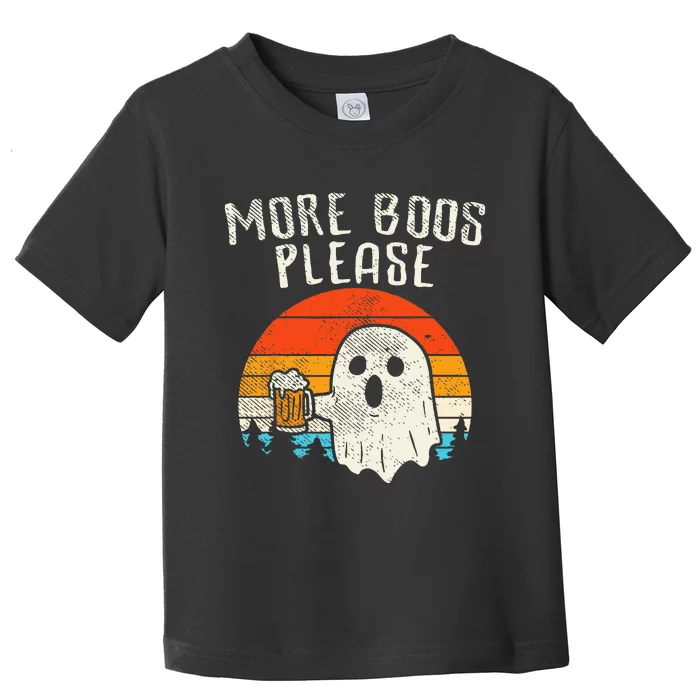 More Boos Please Ghost Beer Retro Halloween Drinking Men Toddler T-Shirt