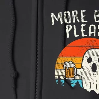 More Boos Please Ghost Beer Retro Halloween Drinking Men Full Zip Hoodie