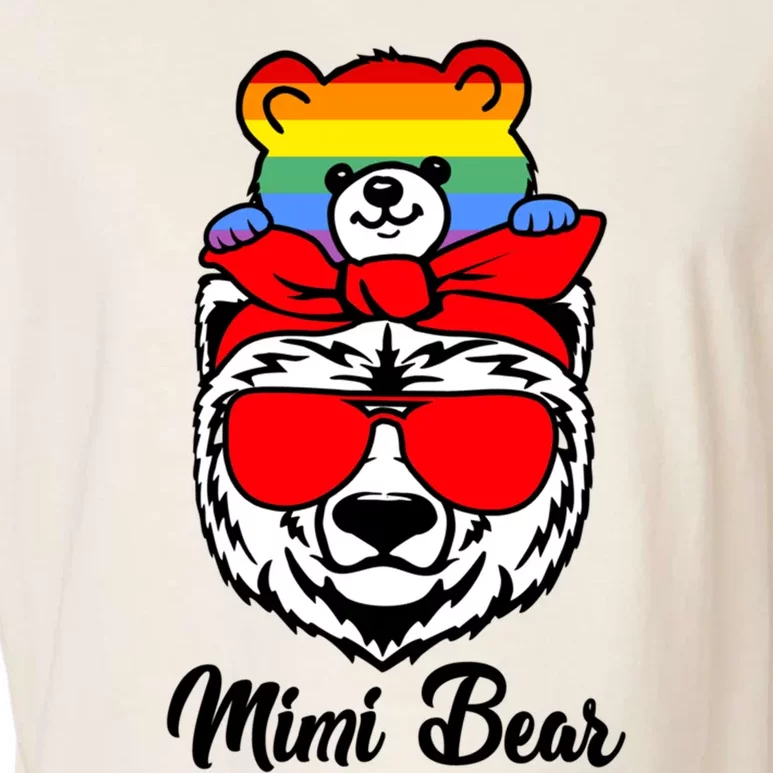 Mimi Bear Proud Mimi Rainbow Flag Lgbt Pride Mothers Day Meaningful Gift Garment-Dyed Women's Muscle Tee