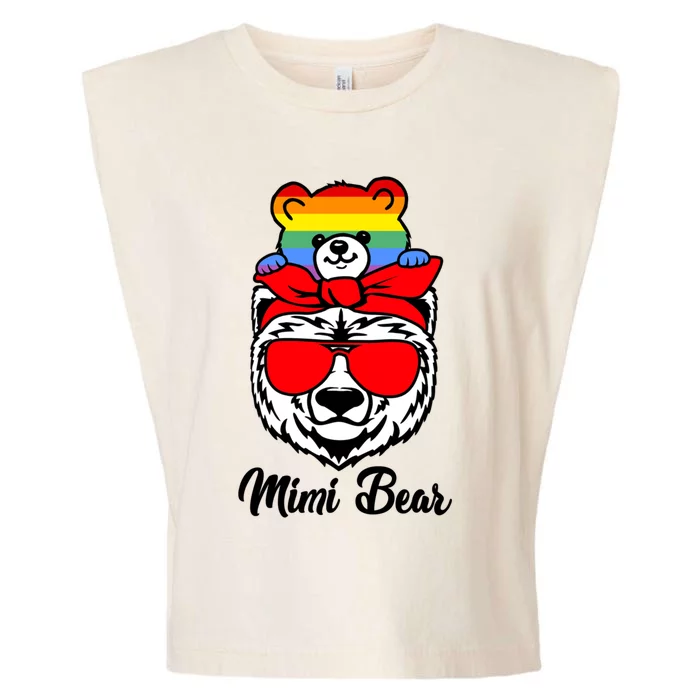 Mimi Bear Proud Mimi Rainbow Flag Lgbt Pride Mothers Day Meaningful Gift Garment-Dyed Women's Muscle Tee