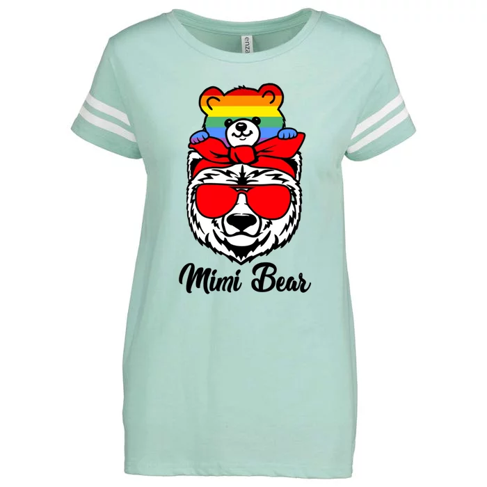 Mimi Bear Proud Mimi Rainbow Flag Lgbt Pride Mothers Day Meaningful Gift Enza Ladies Jersey Football T-Shirt