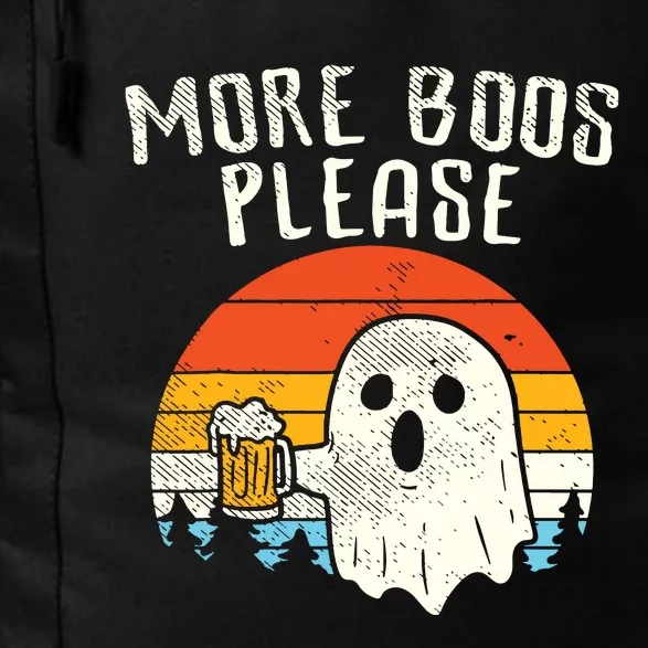 More Boos Please Ghost Beer Retro Halloween Funny Drinking Daily Commute Backpack