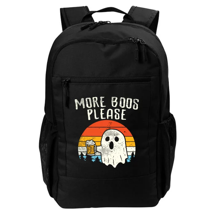 More Boos Please Ghost Beer Retro Halloween Funny Drinking Daily Commute Backpack