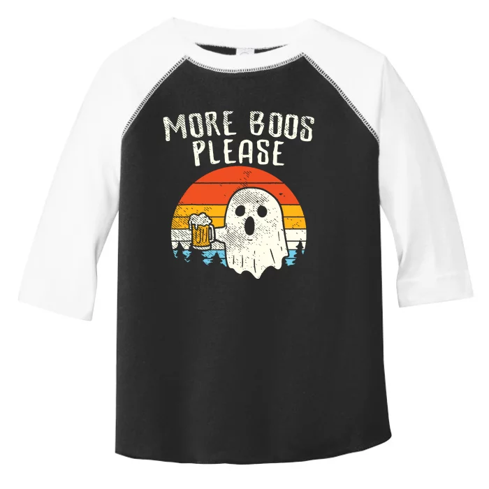 More Boos Please Ghost Beer Retro Halloween Funny Drinking Toddler Fine Jersey T-Shirt