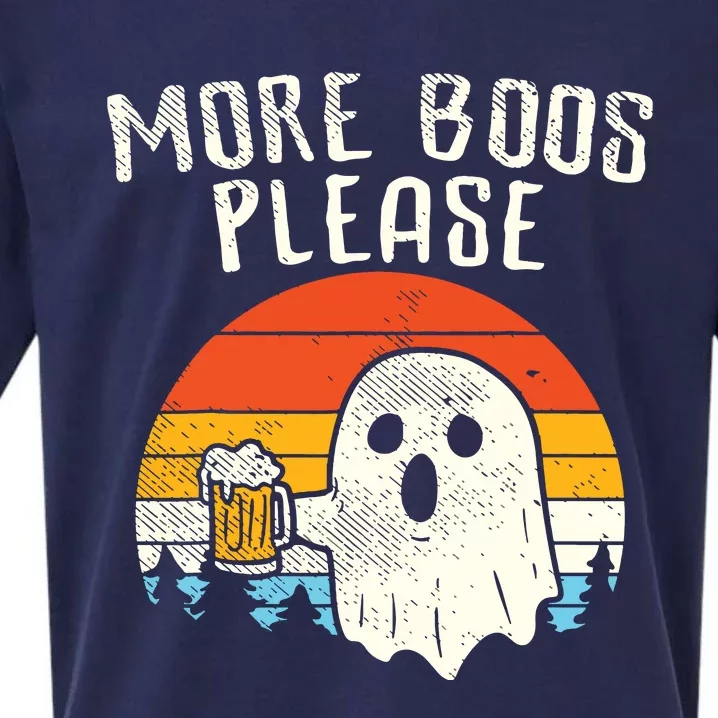 More Boos Please Ghost Beer Retro Halloween Funny Drinking Sueded Cloud Jersey T-Shirt