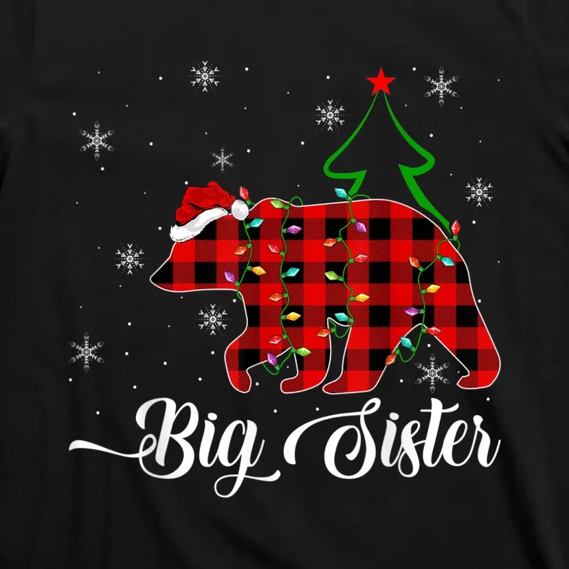 Matching Buffalo Plaid Christmas BigSister Bear Pajama T-Shirt