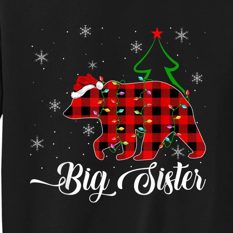 Matching Buffalo Plaid Christmas BigSister Bear Pajama Tall Sweatshirt