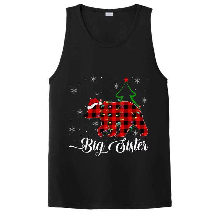 Matching Buffalo Plaid Christmas BigSister Bear Pajama Performance Tank