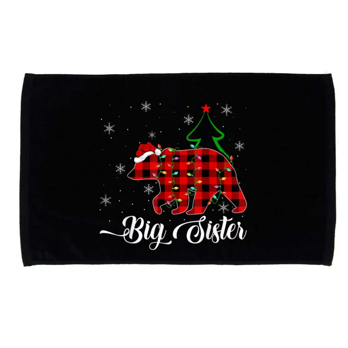 Matching Buffalo Plaid Christmas BigSister Bear Pajama Microfiber Hand Towel