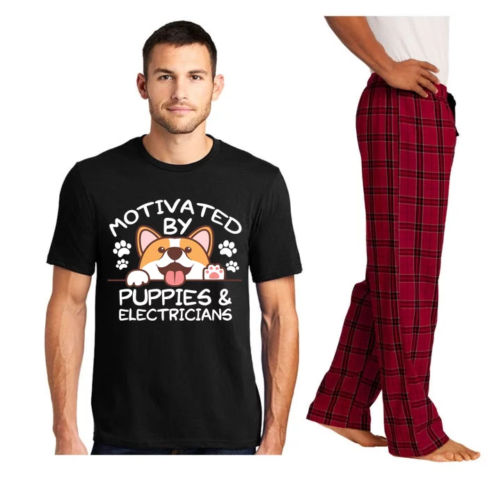 Motivated By Puppies And Electricians Gift Electricians Gift Pajama Set