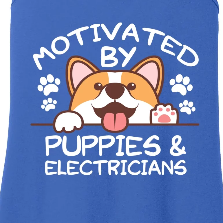 Motivated By Puppies And Electricians Gift Electricians Gift Ladies Essential Tank