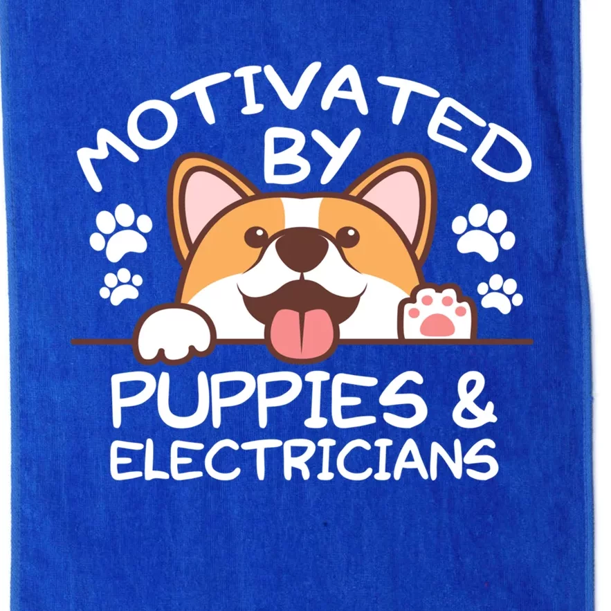 Motivated By Puppies And Electricians Gift Electricians Gift Platinum Collection Golf Towel