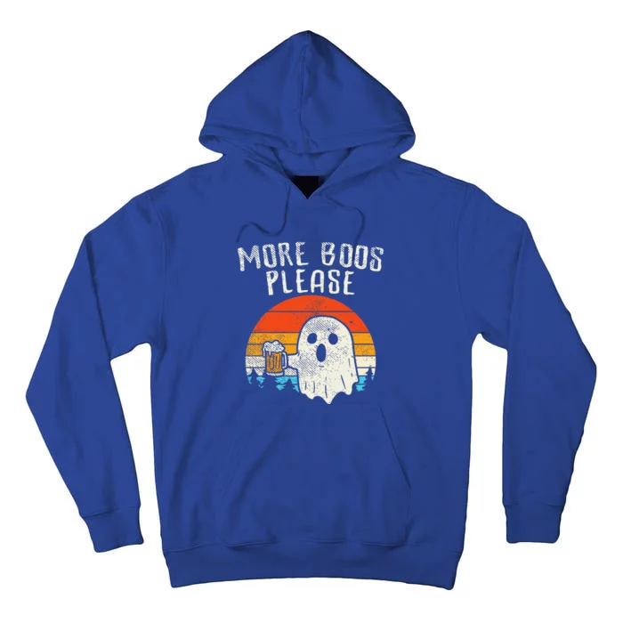 More Boos Please Ghost Beer Retro Halloween Drinking Tall Hoodie