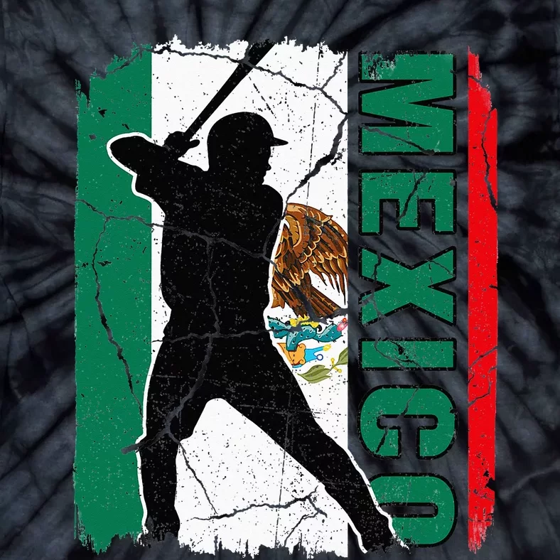 Mexican Baseball Player Mexico Flag Baseball Fans Tie-Dye T-Shirt