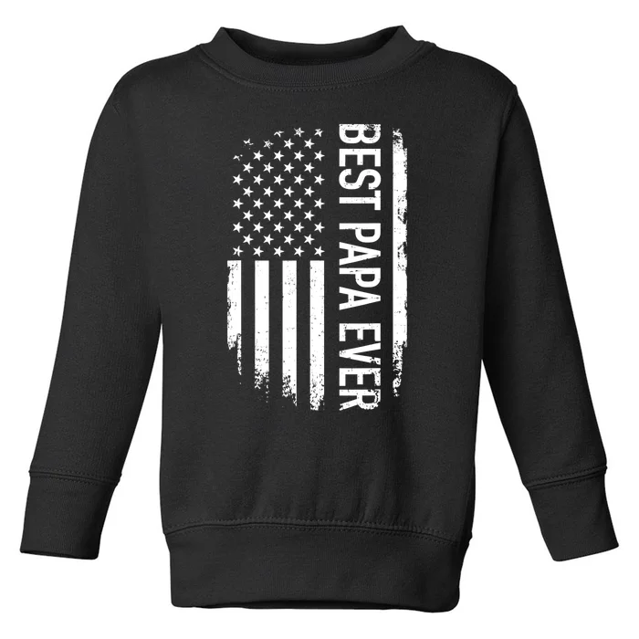 Mens Best Papa Ever Us American Vintage Flag For Grandpa TShirt Toddler Sweatshirt