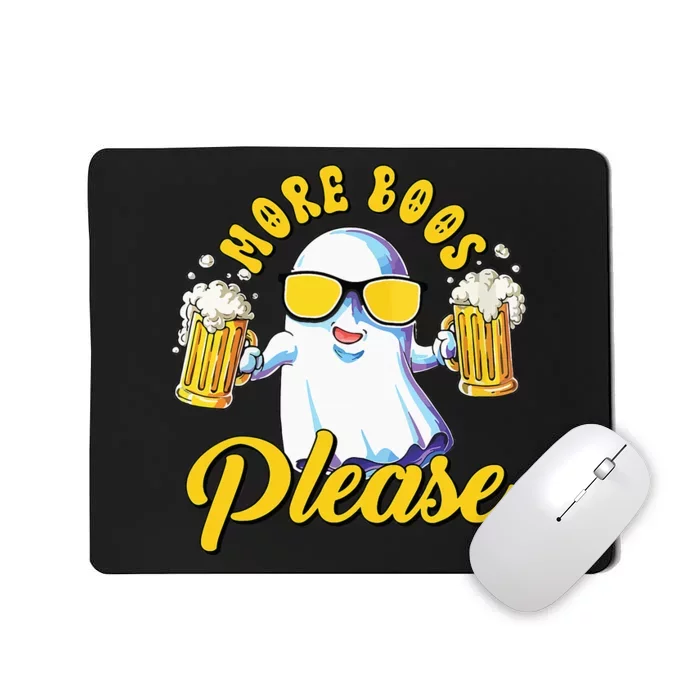 More Boos Please Ghost Beer Retro Halloween Drinking Mousepad