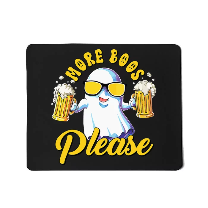 More Boos Please Ghost Beer Retro Halloween Drinking Mousepad