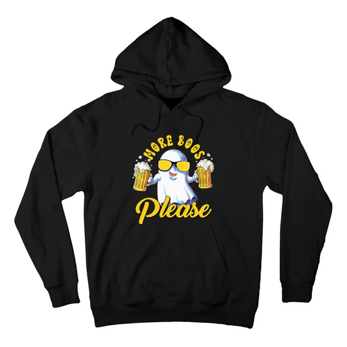 More Boos Please Ghost Beer Retro Halloween Drinking Tall Hoodie