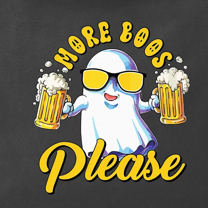 More Boos Please Ghost Beer Retro Halloween Drinking Zip Tote Bag