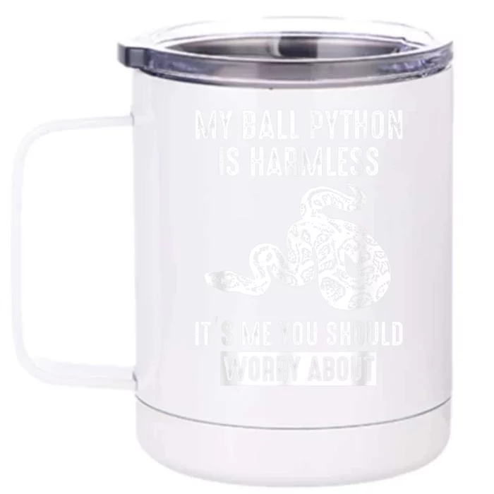 My Ball Python Is Harmless Snake Lover Gifts For Kids Men Front & Back 12oz Stainless Steel Tumbler Cup