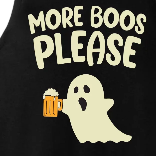 More Boos Please Cute Funny Halloween Ghost Party Ladies Tri-Blend Wicking Tank