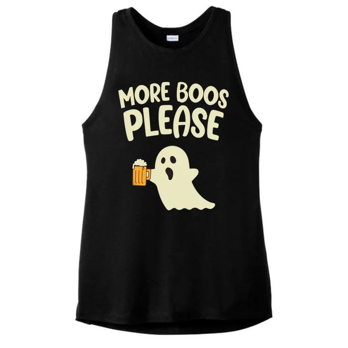 More Boos Please Cute Funny Halloween Ghost Party Ladies Tri-Blend Wicking Tank