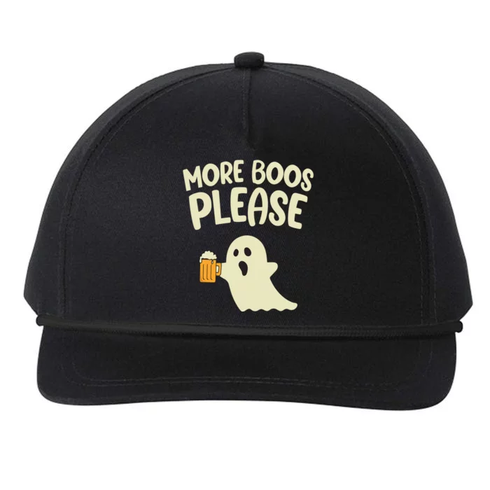 More Boos Please Cute Funny Halloween Ghost Party Snapback Five-Panel Rope Hat